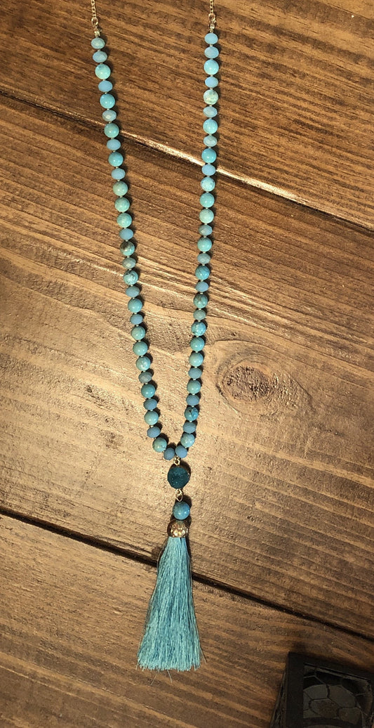 Turquoise Tassel Necklace