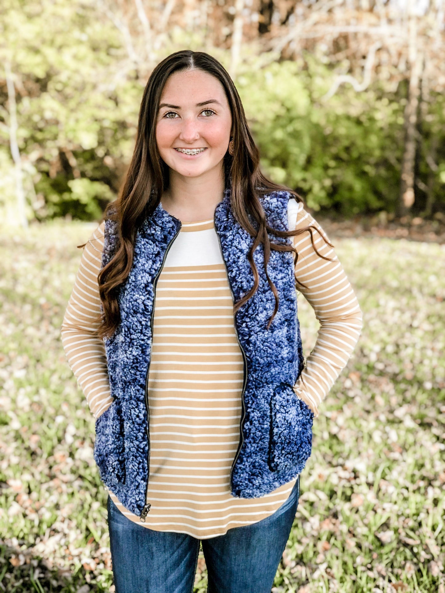 Blue Reversible Fleece Vest