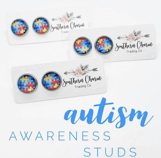 Southern Charm Autism Awareness Studs