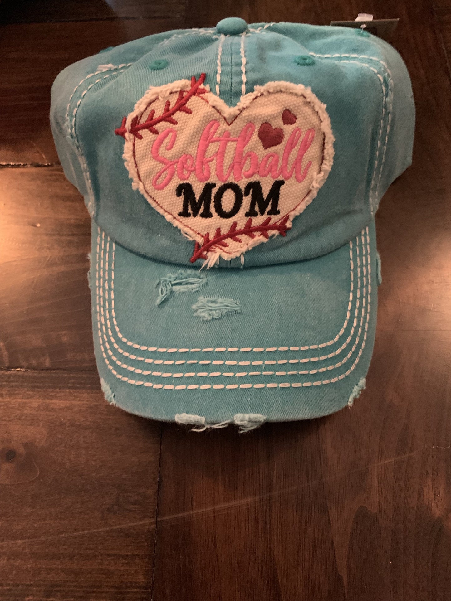 Softball Mom Hat-Teal