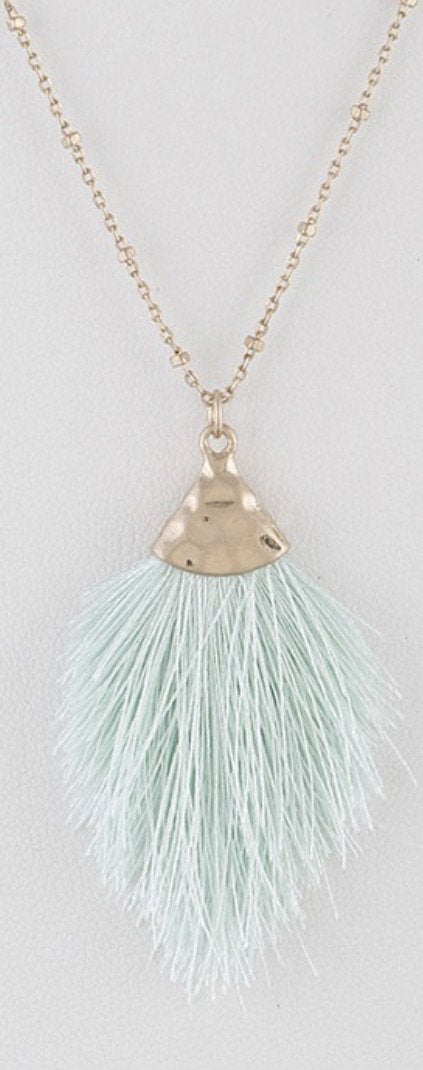 Mint To Be Tassel Necklace