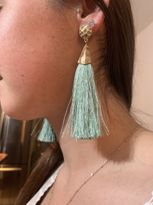 Mint To Be Tassel Earrings