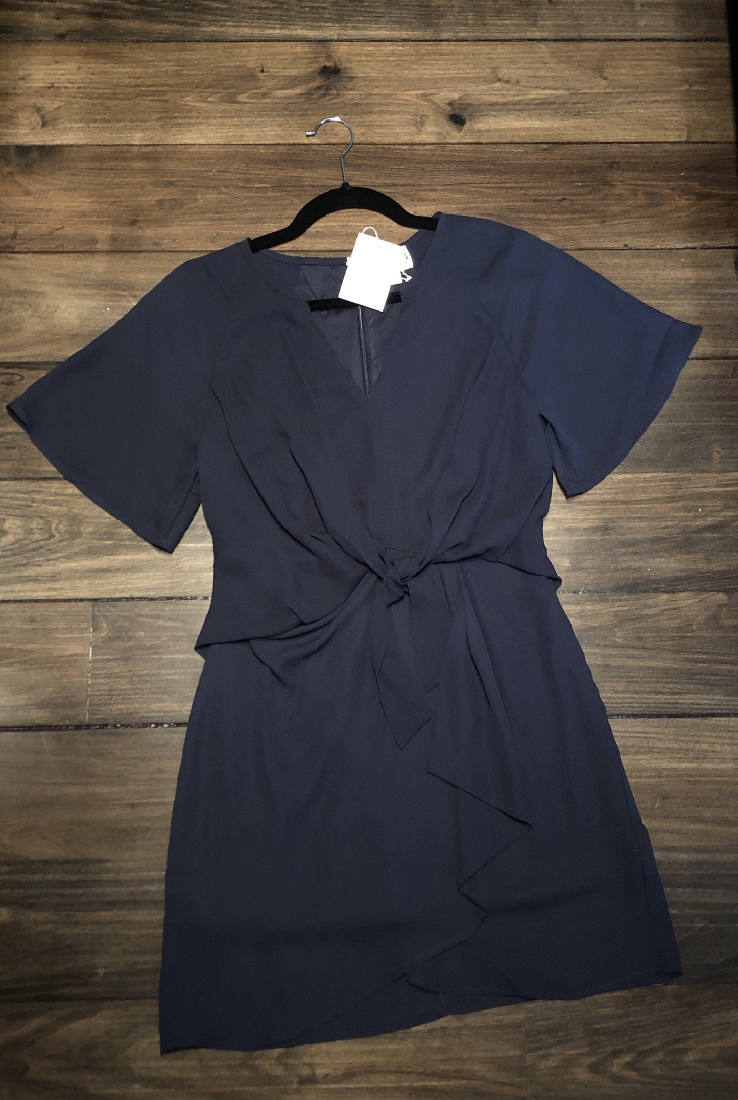 Navy Front Tie Dress-Size Up!