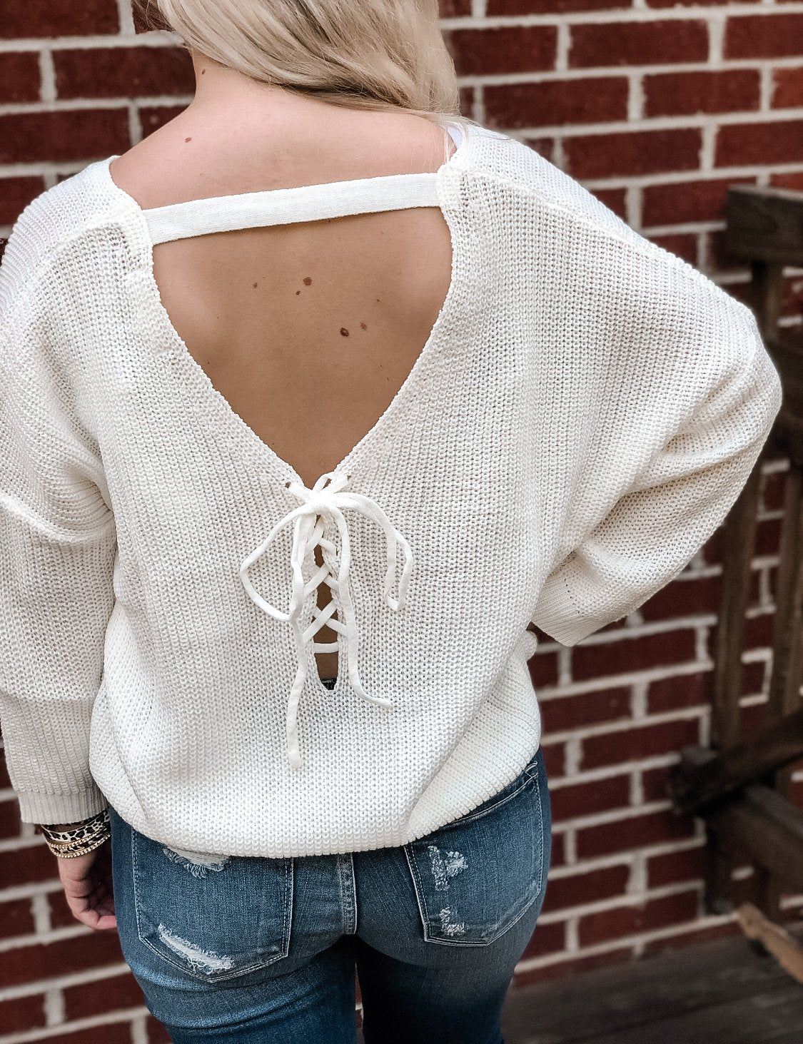 Dianne Lace Up Sweater