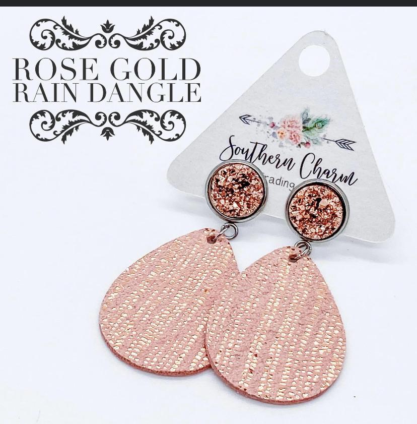 Rose Gold Rain Dangles