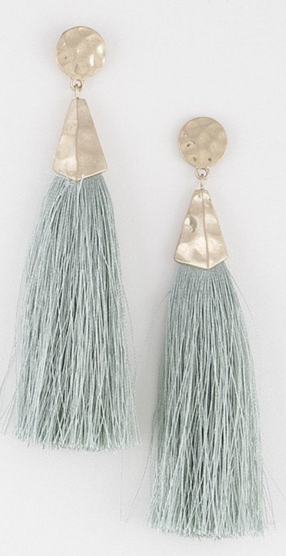 Mint To Be Tassel Earrings