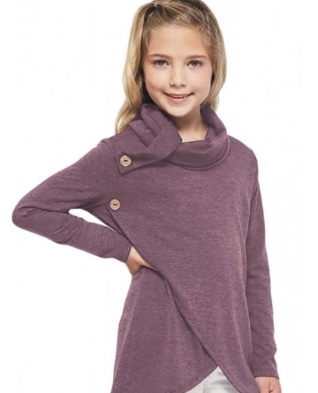 Little Gals Eggplant Turtleneck