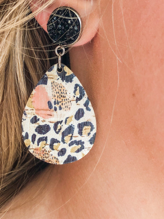 Coral Leopard Dangle Corkies