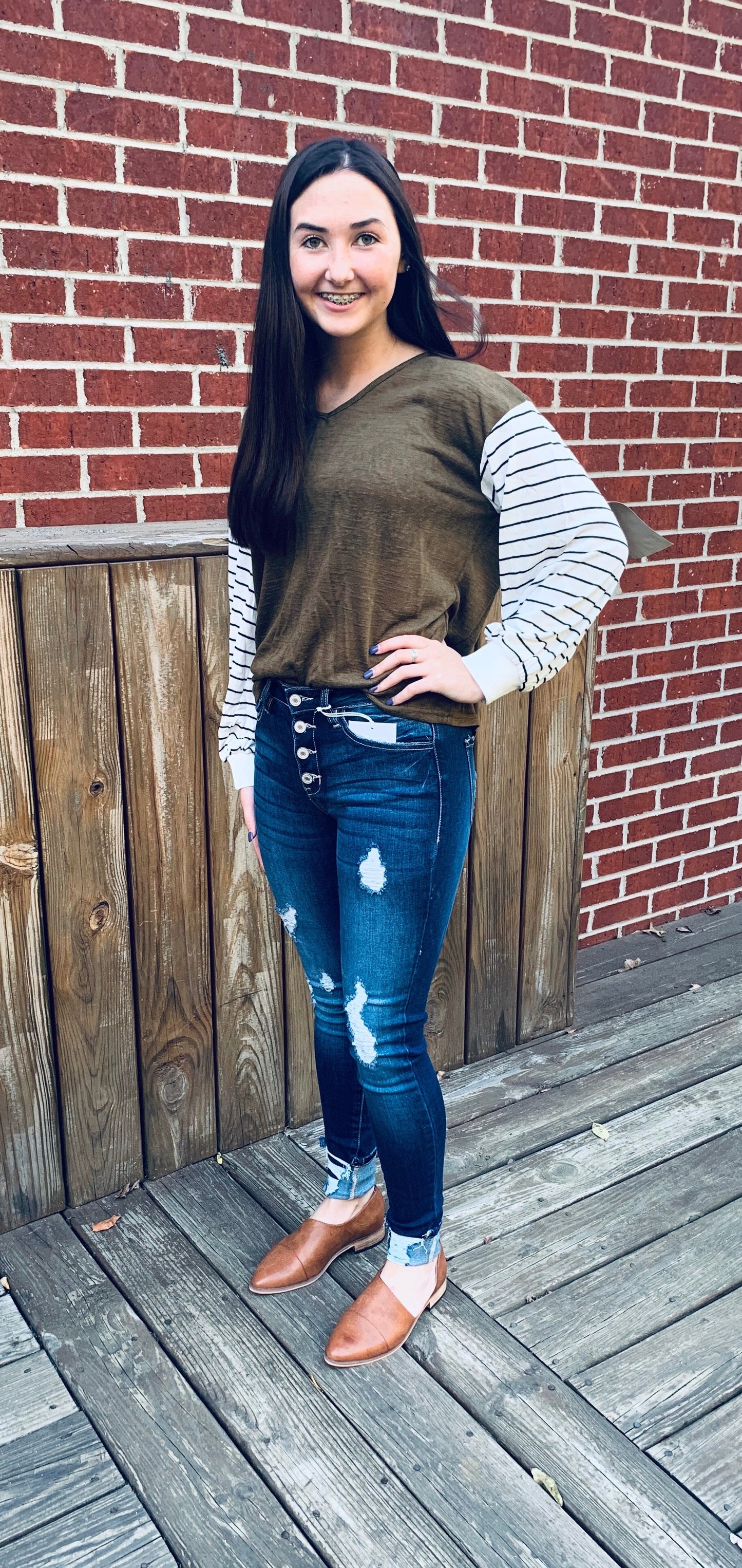 Olive Bell Sleeve Top