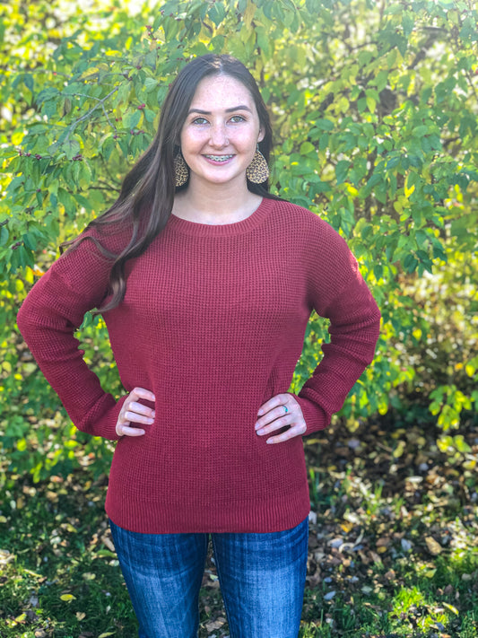 Red Criss Cross Sweater