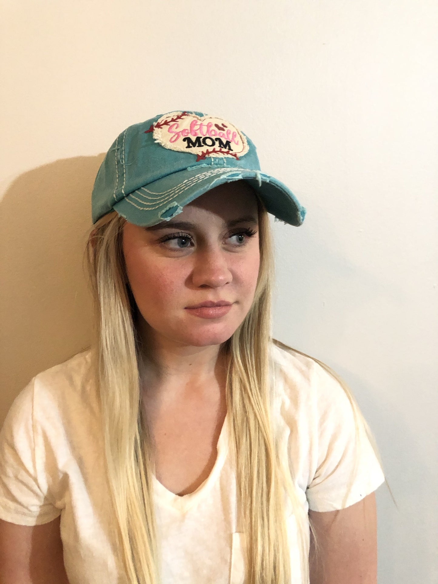 Softball Mom Hat-Teal